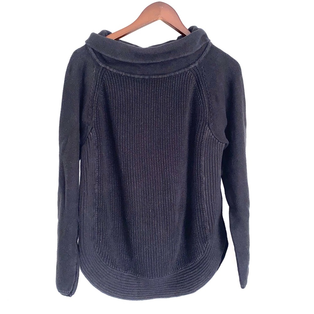 LOFT Womens Large Black Cowl Neck Long Sleeve Pullover Knit Sweater MM15